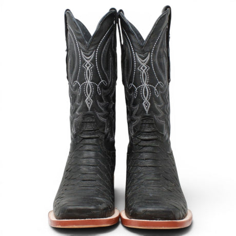 Botas de Piton Grabado Punta Cuadrada Color Negro - Tanner Mark Boots - Tanner Mark Boots