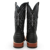Botas de Piton Grabado Punta Cuadrada Color Negro - Tanner Mark Boots - Tanner Mark Boots