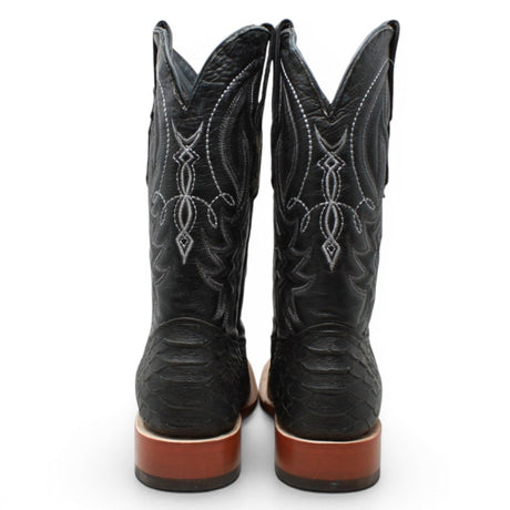Botas de Piton Grabado Punta Cuadrada Color Negro - Tanner Mark Boots - Tanner Mark Boots
