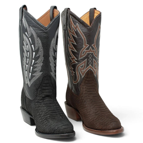 Botas de Piton Grabado Punta Oval - La Carreta - La Carreta