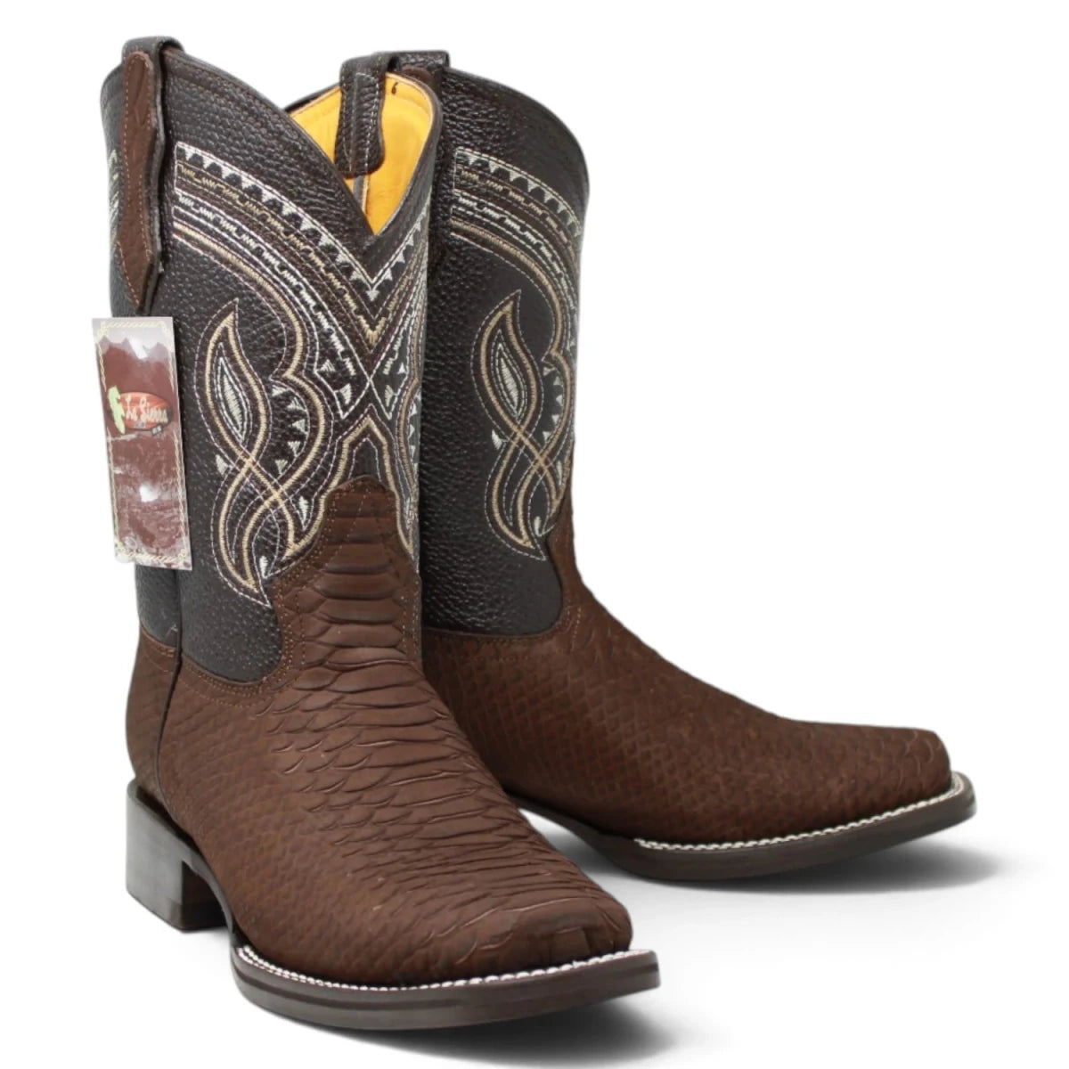 Botas de Piton Grabado Punta Rodeo Cuadrada - La Carreta - La Carreta