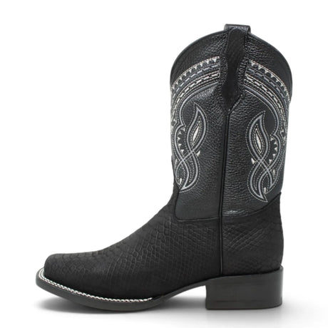 Botas de Piton Grabado Punta Rodeo Cuadrada - La Carreta - La Carreta