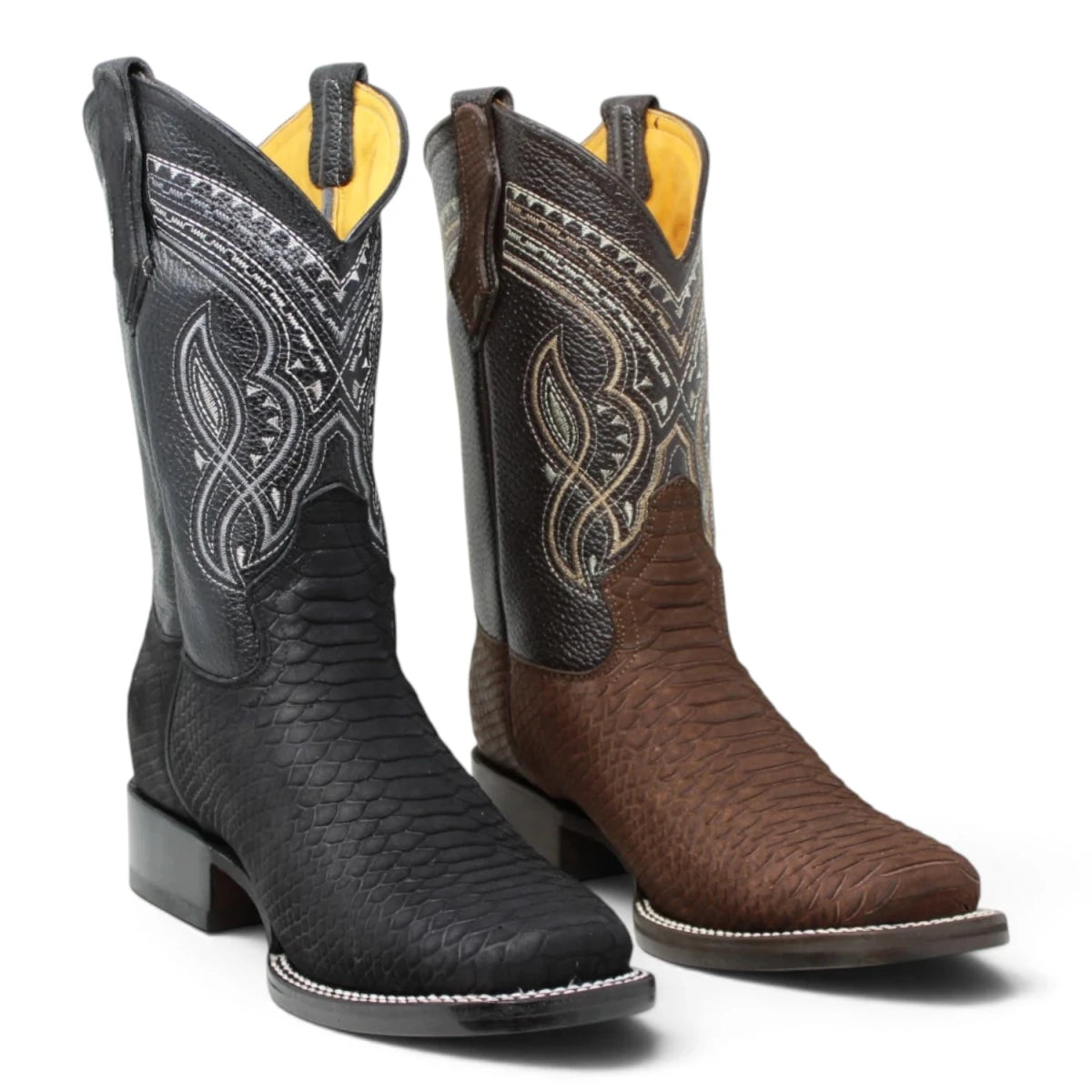 Botas de Piton Grabado Punta Rodeo Cuadrada - La Carreta - La Carreta