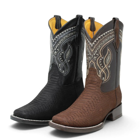 Botas de Piton Grabado Punta Rodeo Cuadrada - La Carreta - La Carreta