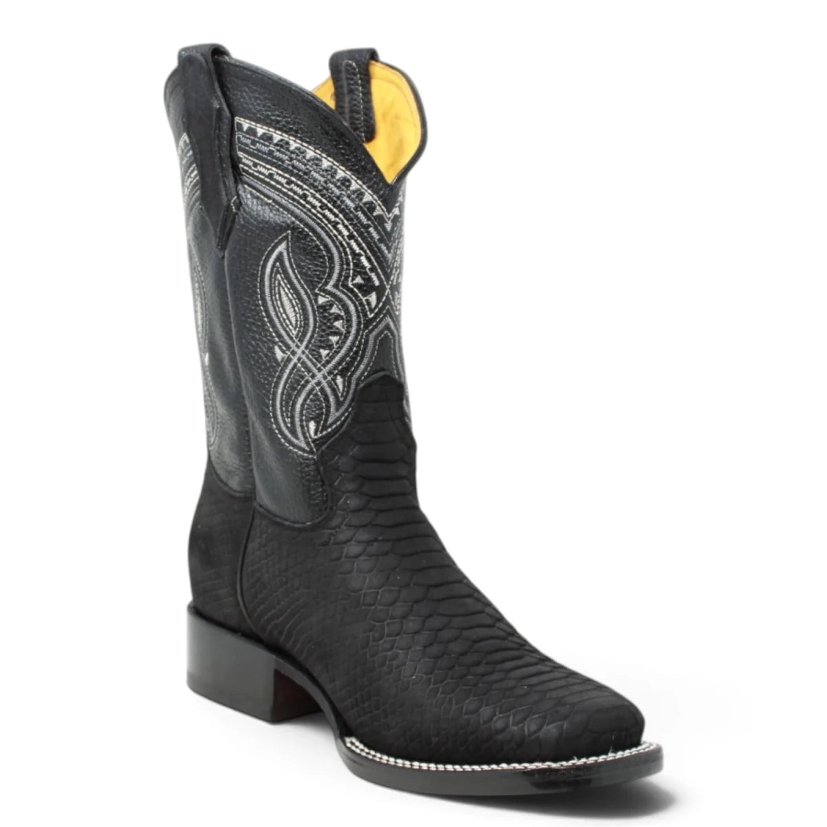 Botas de Piton Grabado Punta Rodeo Cuadrada - La Carreta - La Carreta