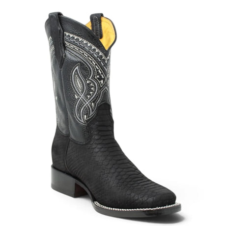 Botas de Piton Grabado Punta Rodeo Cuadrada - La Carreta - La Carreta