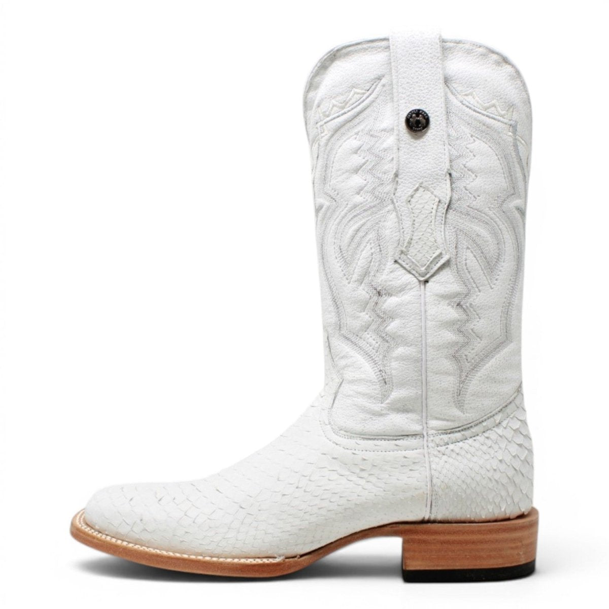 Botas de Piton Original Punta Amplia Cuadrada Color Blanco - Tanner Mark Boots - Tanner Mark Boots