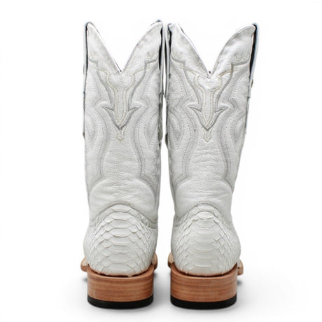 Botas de Piton Original Punta Amplia Cuadrada Color Blanco - Tanner Mark Boots - Tanner Mark Boots
