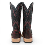 Botas de Piton Original Punta Cuadrada Color Rojo con Negro - Tanner Mark Boots - Tanner Mark Boots