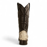Botas de Piton Original Punta Cuadrada Europea Color Natural - Los Altos Boots - Los Altos Boots