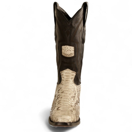 Botas de Piton Original Punta Cuadrada Europea Color Natural - Los Altos Boots - Los Altos Boots