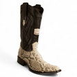 Botas de Piton Original Punta Cuadrada Europea Color Natural - Los Altos Boots - Los Altos Boots