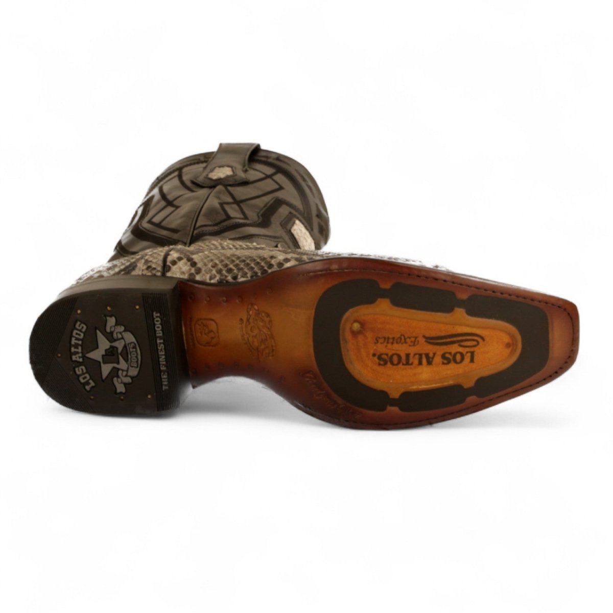 Botas de Piton Original Punta Cuadrada Europea Color Natural - Los Altos Boots - Los Altos Boots
