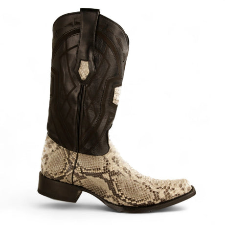 Botas de Piton Original Punta Cuadrada Europea Color Natural - Los Altos Boots - Los Altos Boots