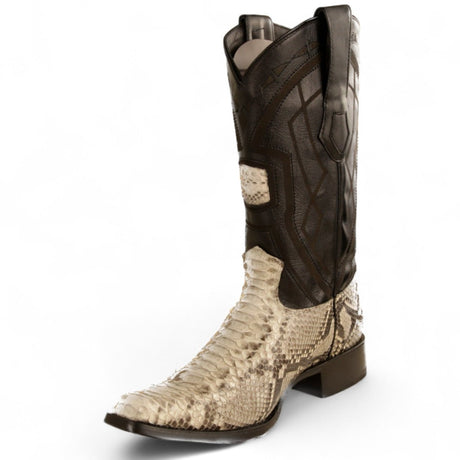 Botas de Piton Original Punta Cuadrada Europea Color Natural - Los Altos Boots - Los Altos Boots