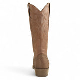 Western Genuine Python  Round Toe Boots - Nubuck Brown Color - Los Altos Boots - Back View 