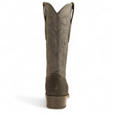 Western Genuine Python Round Toe Boots Black Color - Los Altos Boots -Back View 