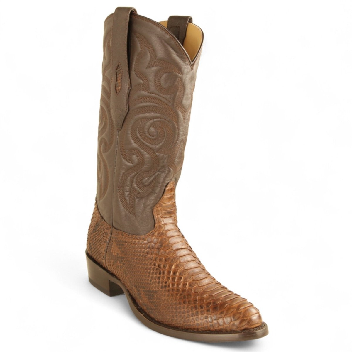 Original Python Boots Oval Toe Color Porto Cafe - Los Altos Boots
