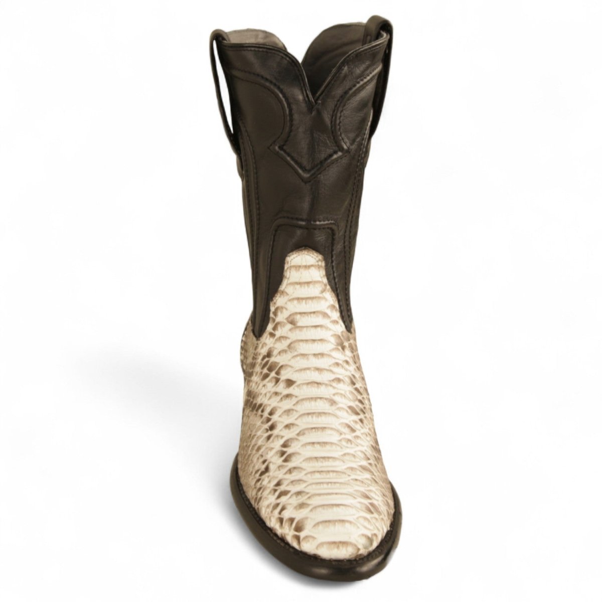 Original Python Boots Round Toe Roper Natural Color Suede - Los Altos