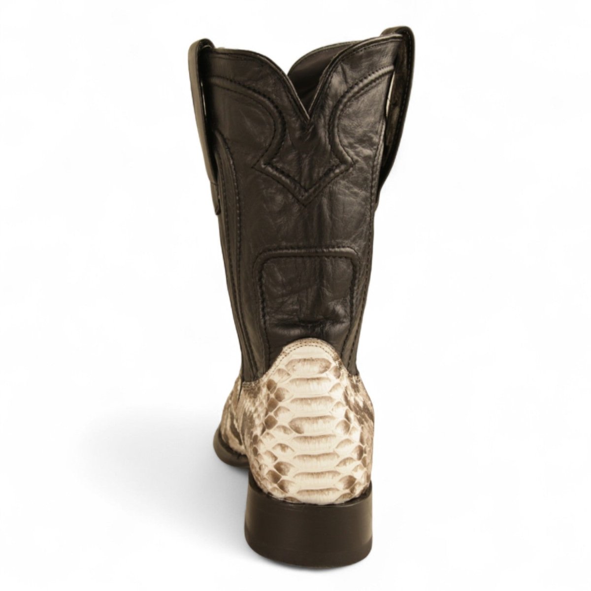 Botas de Piton Original Punta Redonda Roper Color Natural Gamuza - Los Altos Boots - Los Altos Boots