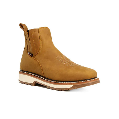 Botas de Trabajo Arizona 6" Tipo Pull On Horma Cuadrada Punta Suave Ligeras Color Desierto - King Welt - King Welt