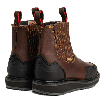Botas de Trabajo Chelsea Guarded Master Ultra Flex 6" Punta de Acero Horma Cuadrada Color Cafe - King Welt - King Welt