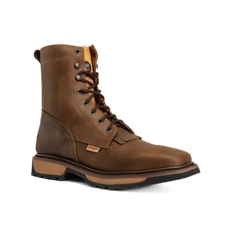 Botas de Trabajo con Agujeta Buffalo 8" Suela Doble Densidad Color Café Papaya - King Welt - King Welt