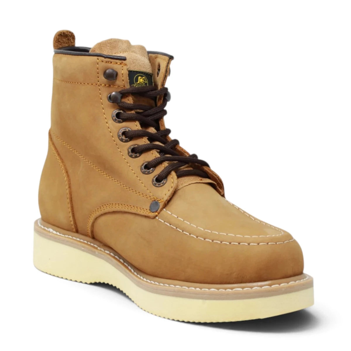 Rodeo Imports Men's Lace-Up Work Boots with Mil Rayas Sole - Tobacco - Side View