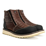 Botas de Trabajo con Cierre Ultra Flex 6" Suela Doble Densidad Color Café/Negro - King Welt - King Welt