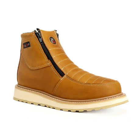 Botas de Trabajo con Doble Cierre Ultra Flex 6" Punta de Acero Color Miel Habana - King Welt - King Welt