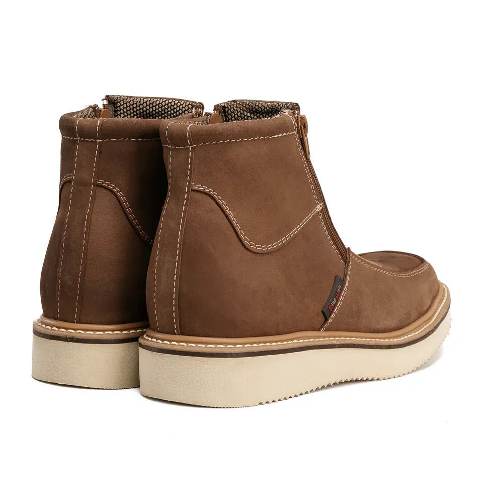 Botas de Trabajo Country Flex 6" con Doble Cierre Punta Suave Color Arena - King Welt - King Welt