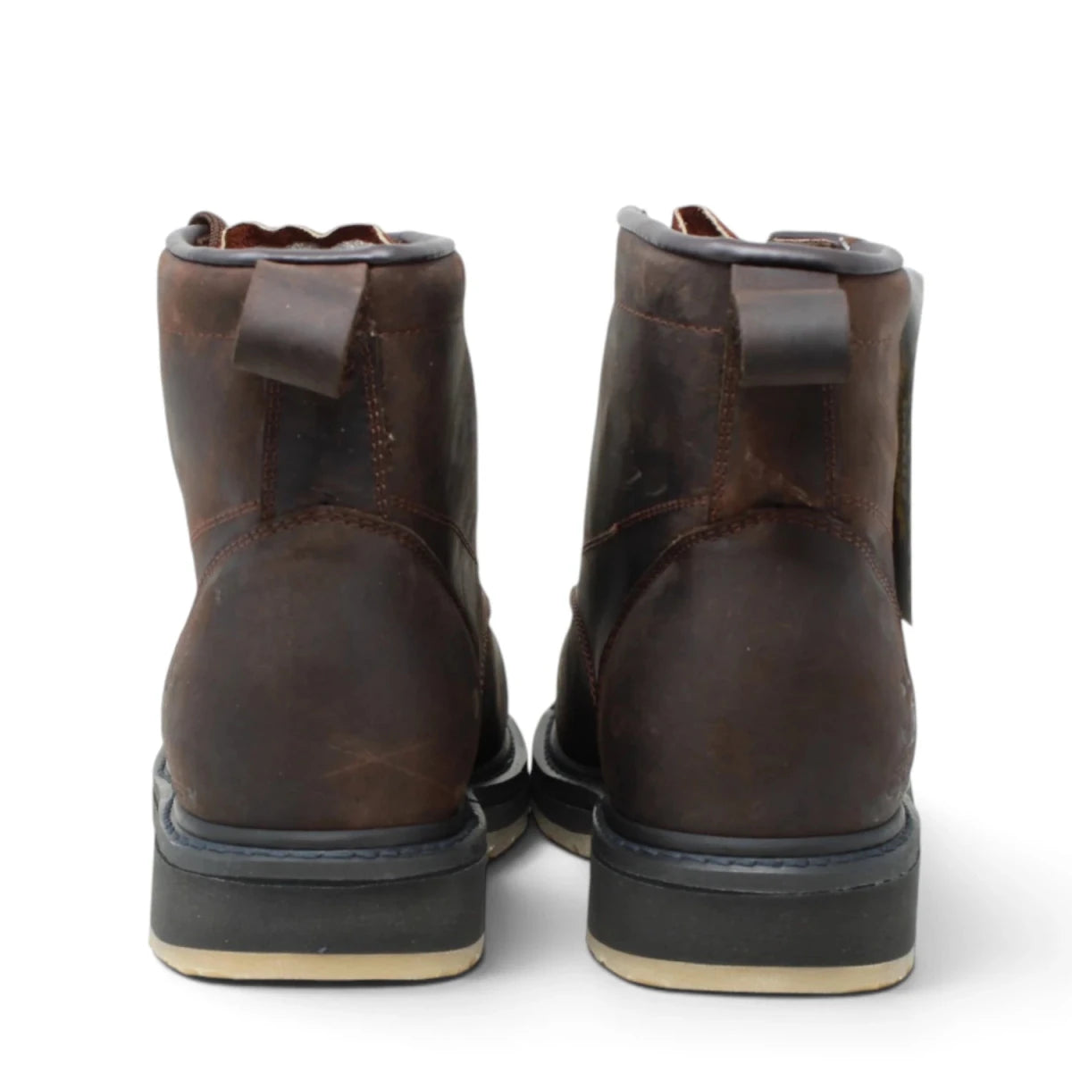 Rodeo Imports Men's High-Performance Work Boots with Heavy-Duty Sole - Chocolate - Pair Back View