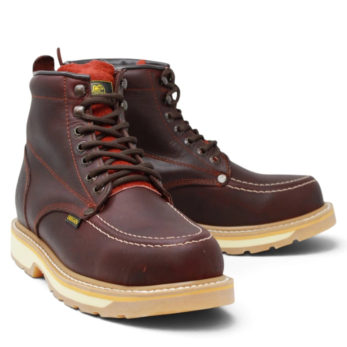 Rodeo Imports Men's High-Performance Work Boots with Heavy-Duty Sole - Burgundy - Pair Side View