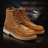 Botas de Trabajo Patriot 6" Horma Moc Punta de Compuesto Color Tan - King Welt - King Welt