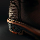 Botas de Trabajo Venom 11" Piton Grabado Horma Cuadrada Punta Suave Color Cafe - King Welt - King Welt