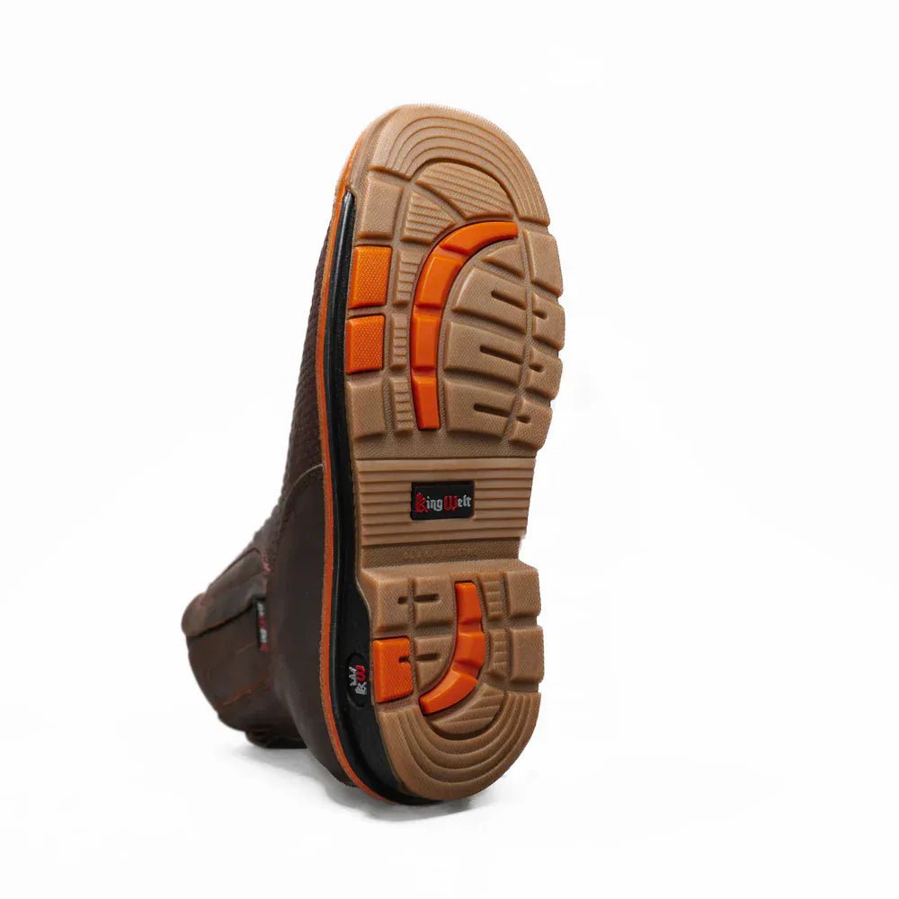 Botas de Trabajo Venom 6" Piton Grabado Horma Cuadrada Color Cafe - King Welt - King Welt