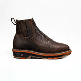 Botas de Trabajo Venom 6" Piton Grabado Horma Cuadrada Color Cafe - King Welt - King Welt