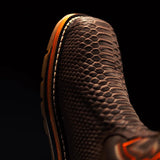 Botas de Trabajo Venom Piton Grabada 11" Horma Cuadrada Punta de Acero Color Cafe - King Welt - King Welt