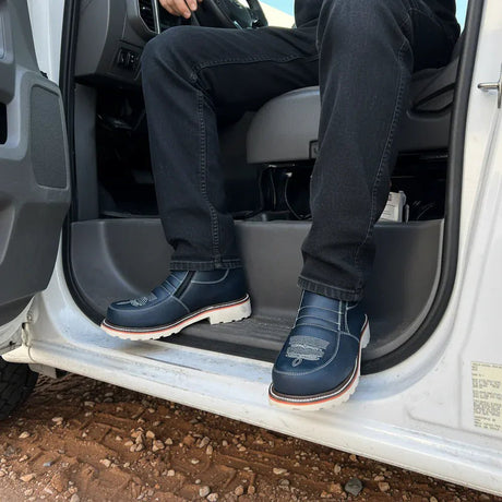 Botas de Trabajo Western Flex 6" con Cierre Color Azul Medallon - King Welt - King Welt