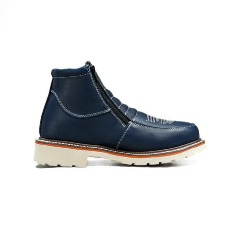 Botas de Trabajo Western Flex 6" con Cierre Color Azul Medallon - King Welt - King Welt