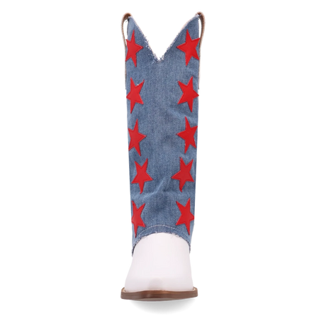 Botas Glory Days de Piel Original Punta Recortada Para Dama Color Blanco/Mezclilla - Dingo - Dan Post Boots