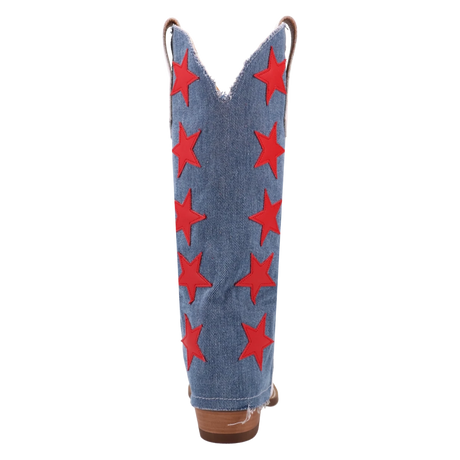 Botas Glory Days de Piel Original Punta Recortada Para Dama Color Blanco/Mezclilla - Dingo - Dan Post Boots