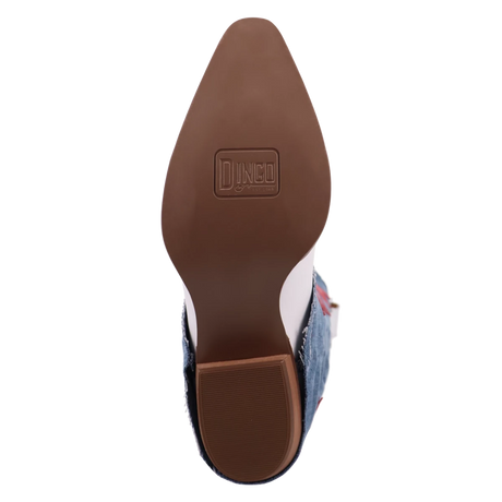 Botas Glory Days de Piel Original Punta Recortada Para Dama Color Blanco/Mezclilla - Dingo - Dan Post Boots