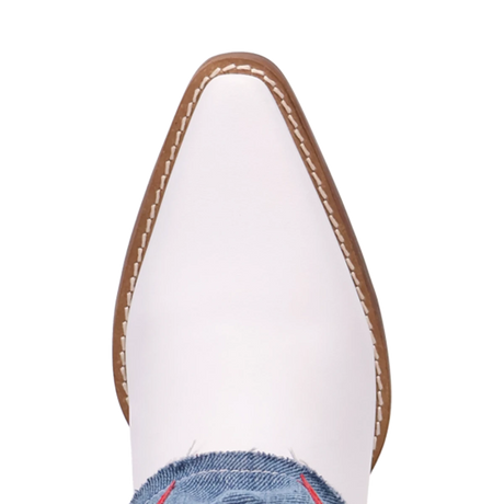 Botas Glory Days de Piel Original Punta Recortada Para Dama Color Blanco/Mezclilla - Dingo - Dan Post Boots