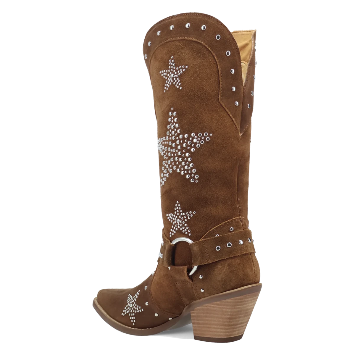 Botas Lucky Stars de Gamuza Punta Recortada Para Dama Color Cafe - Dingo - Dan Post Boots