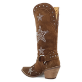 Botas Lucky Stars de Gamuza Punta Recortada Para Dama Color Cafe - Dingo - Dan Post Boots