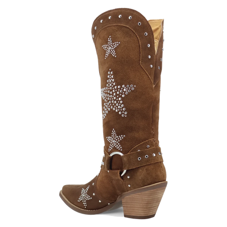 Botas Lucky Stars de Gamuza Punta Recortada Para Dama Color Cafe - Dingo - Dan Post Boots