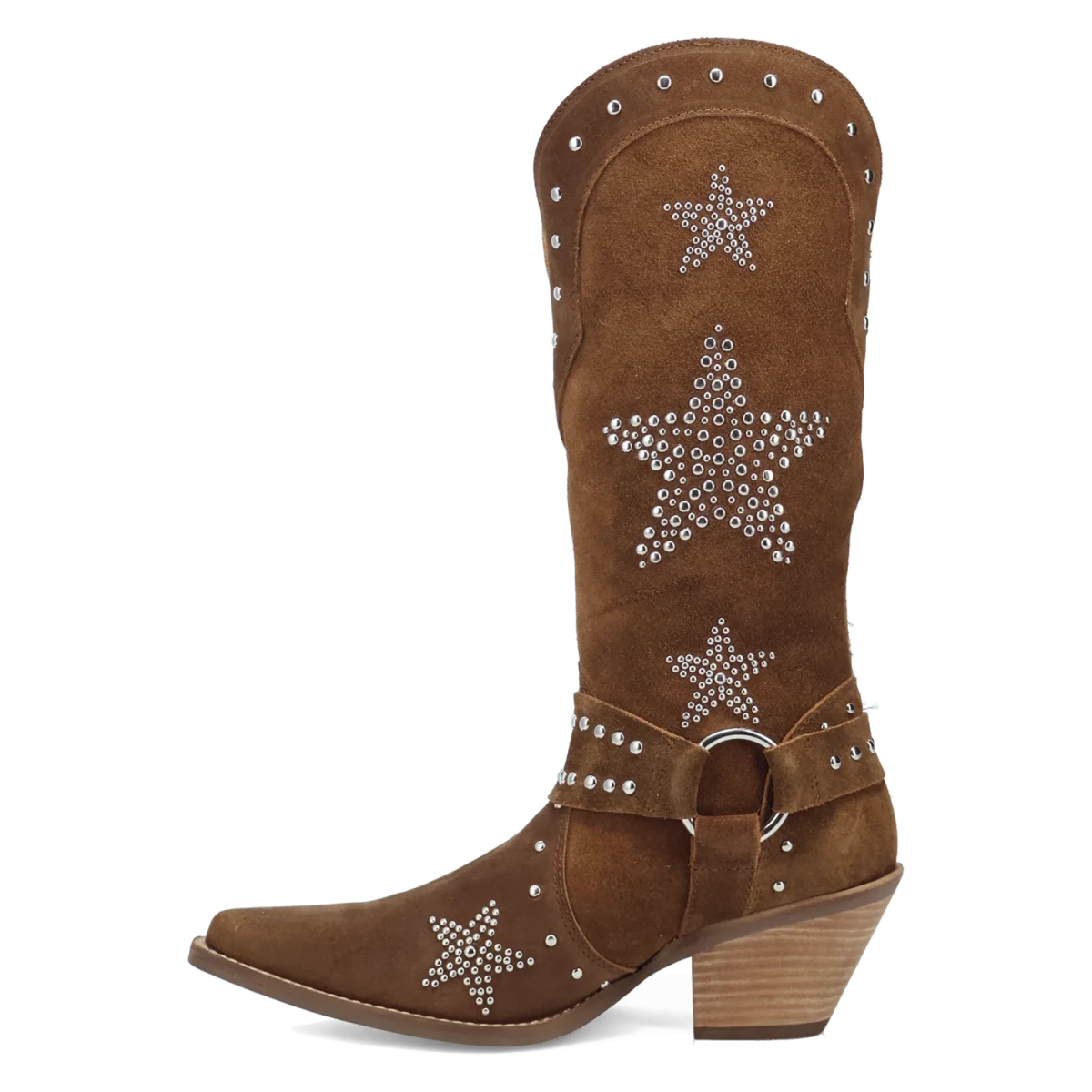 Botas Lucky Stars de Gamuza Punta Recortada Para Dama Color Cafe - Dingo - Dan Post Boots