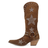Botas Lucky Stars de Gamuza Punta Recortada Para Dama Color Cafe - Dingo - Dan Post Boots