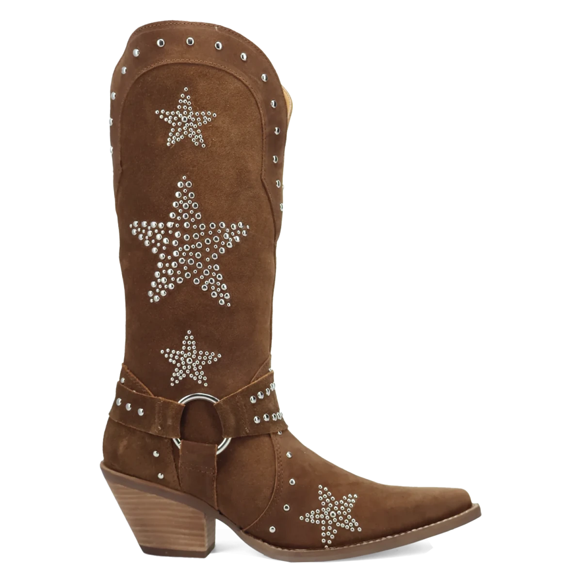 Botas Lucky Stars de Gamuza Punta Recortada Para Dama Color Cafe - Dingo - Dan Post Boots